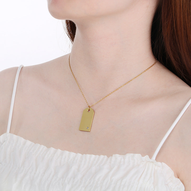 Minimal Heart Pendant Necklace with Stone Detail