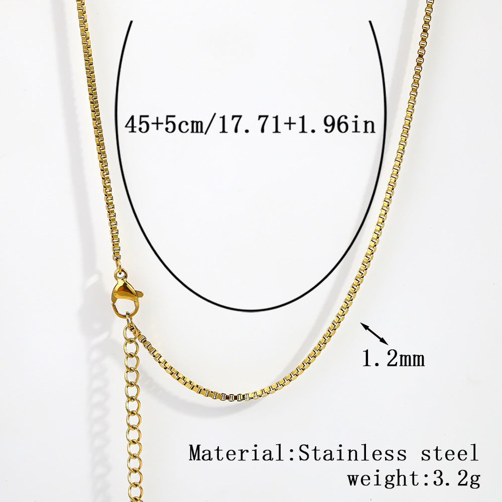 Cross-border women's stainless steel necklace, 18K real gold snake bone chain plain chain fashion collarbone chain versatile titanium steel necklace
