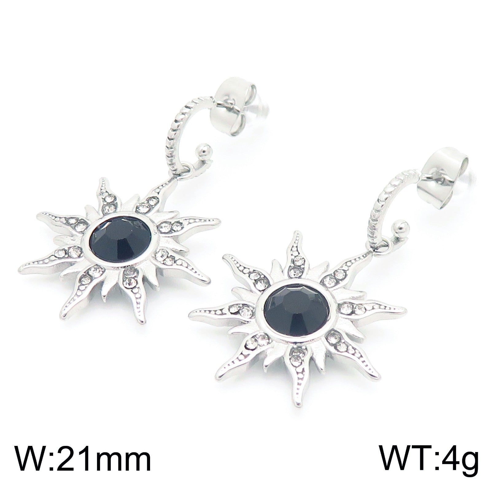 Sun Pendant Necklace & Earring Set