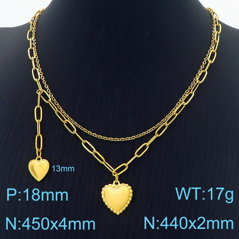 Multi-Chain Heart Pendant Necklace Collection