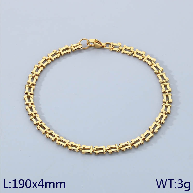 New high-end personalized stainless steel hollow u-shaped chain bracelet women's design 18k titanium steel bracelet accessories in stock