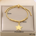 Gold & Silver Star & Moon Bead Bracelet