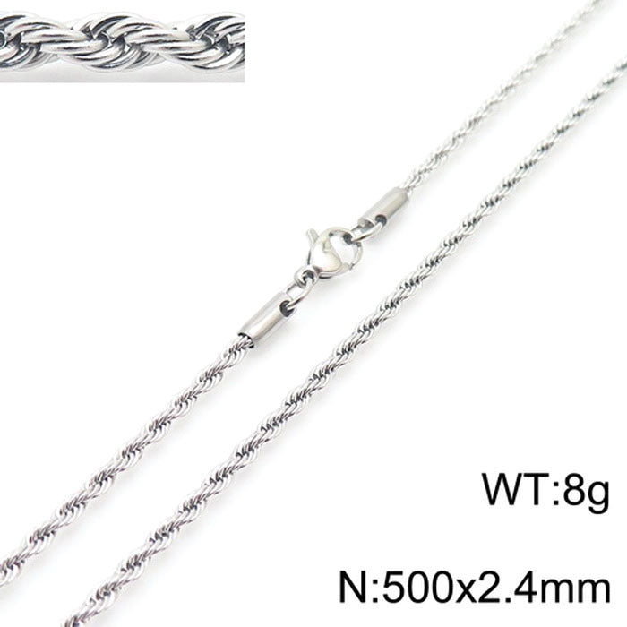 Stainless Steel Rope Chain Necklace