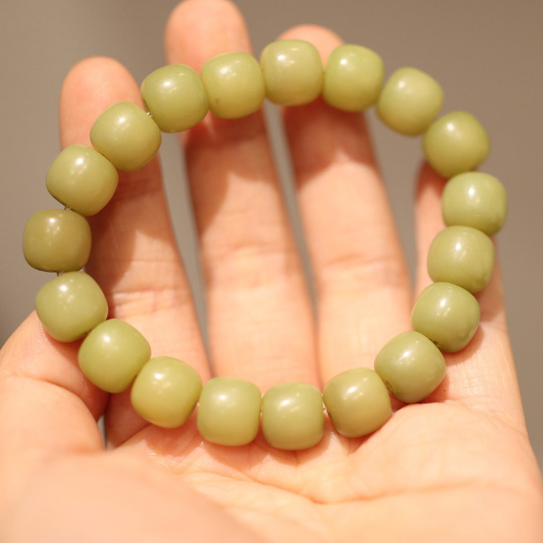 海南白玉菩提单圈8*10mm手链 情侣款佛珠手串手饰品