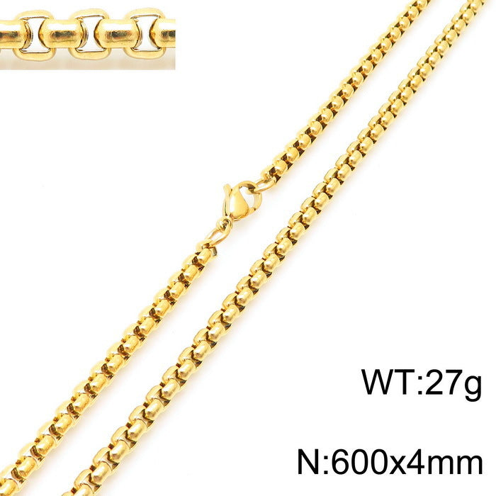 Classic Stainless Steel Pearl Chain Necklace Unisex Multi-Size Necklace Jewelry Pendant with Chain Spot Wholesale