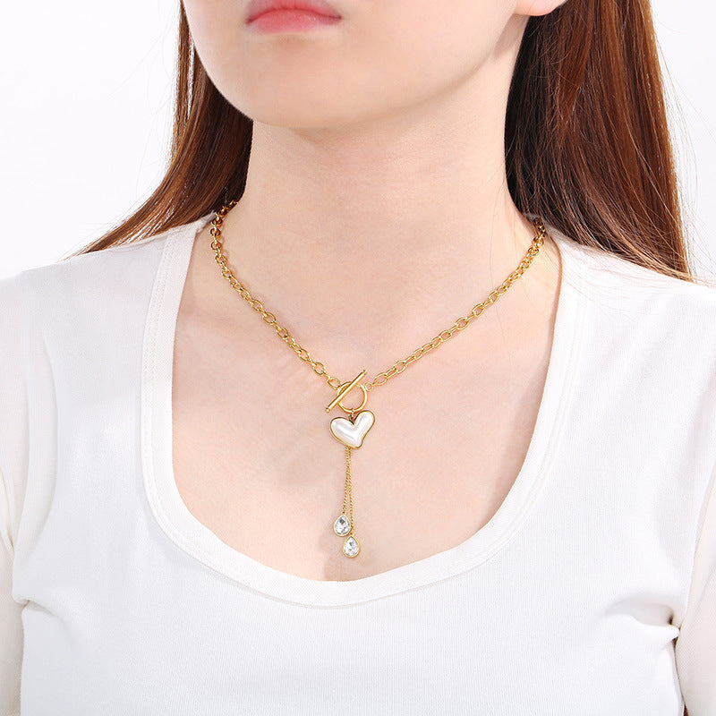 Pearl Heart Toggle Jewelry Set
