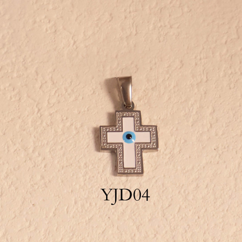 European and American blue eyes devil eye pendant necklace ethnic style vacation clavicle chain plated 24k gold vintage accessories for women