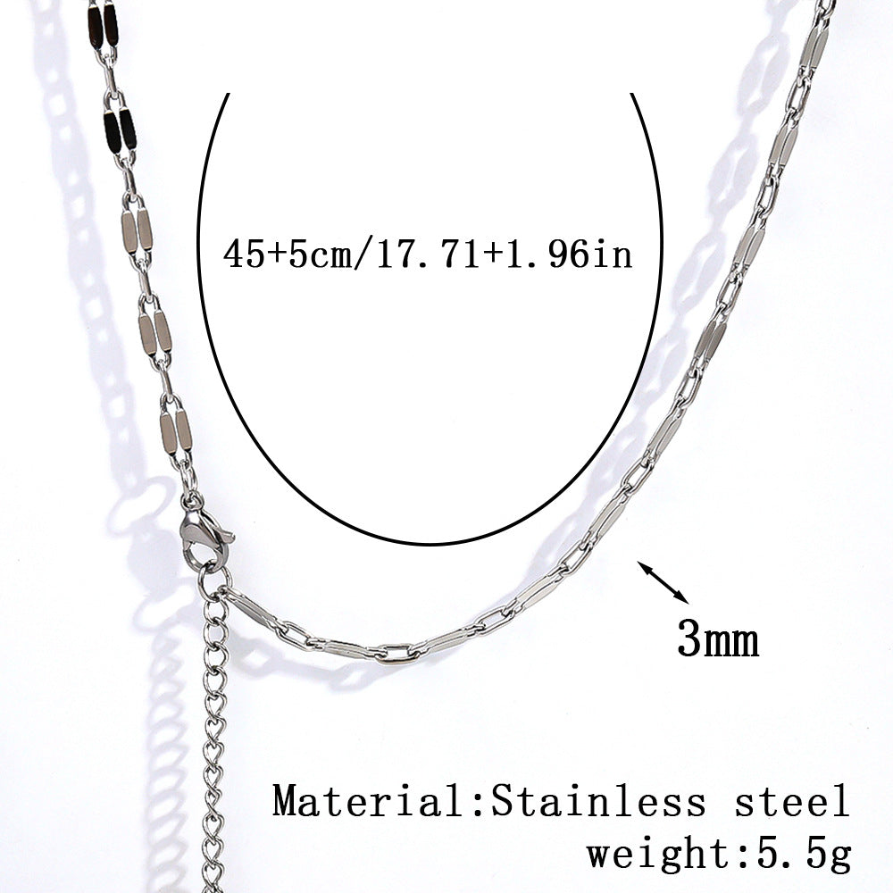 Cross-border women's stainless steel necklace, 18K real gold snake bone chain plain chain fashion collarbone chain versatile titanium steel necklace