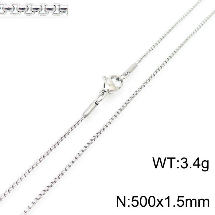 Classic Stainless Steel Pearl Chain Necklace Unisex Multi-Size Necklace Jewelry Pendant with Chain Spot Wholesale