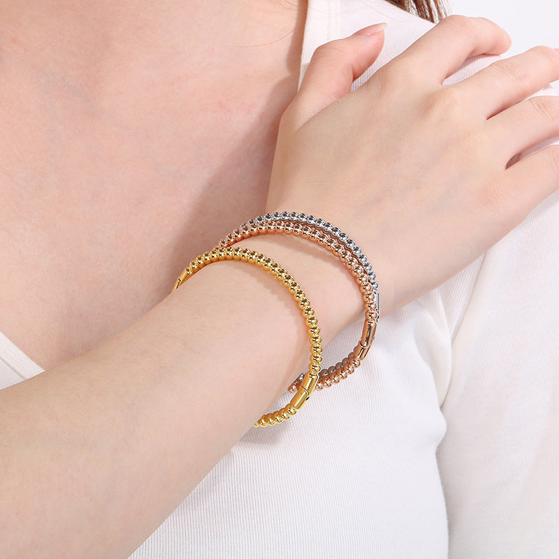 Bamboo Texture Cuff Bangles