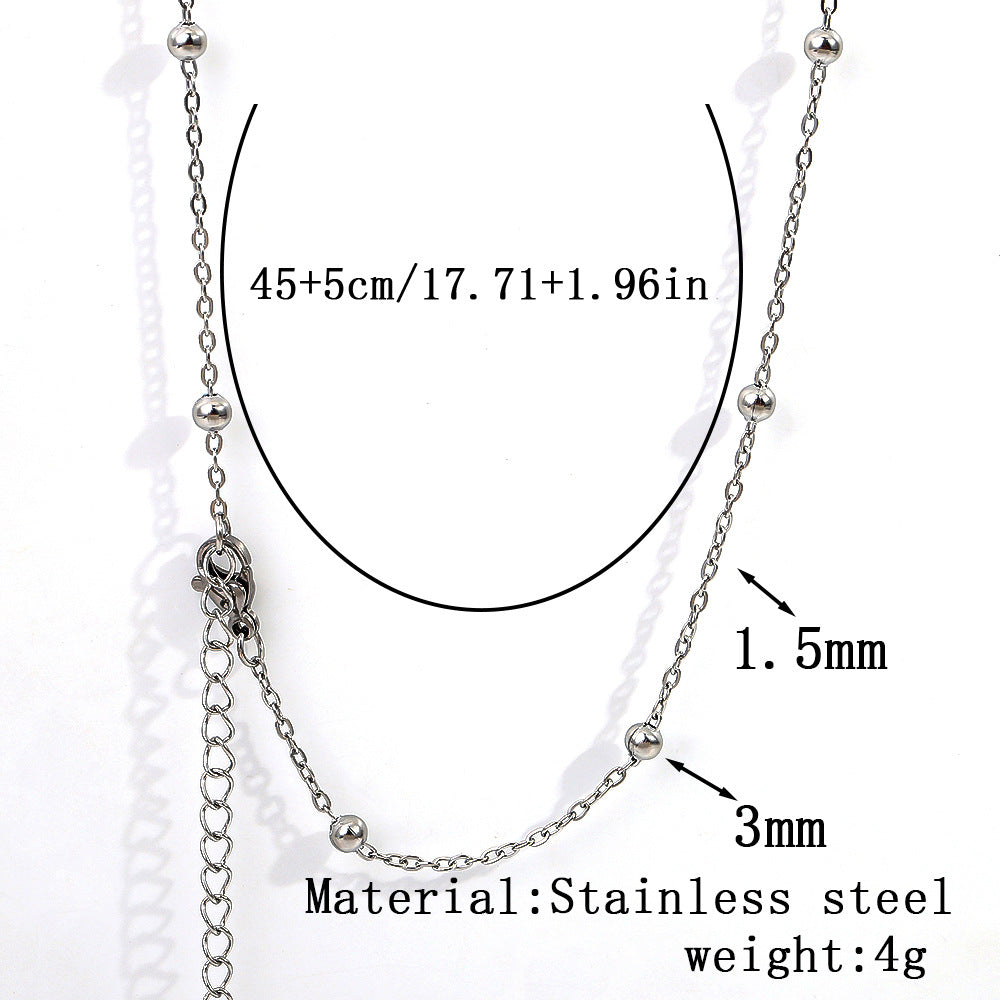 Cross-border stainless steel necklace, 18K real gold-plated snake bone chain fashion collarbone chain plain chain versatile women's titanium steel necklace