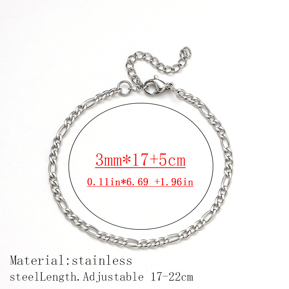 Cross-border women's fashion titanium steel bracelet European and American hot sale plated 18K real gold fashion versatile jewelry stainless steel bracelet