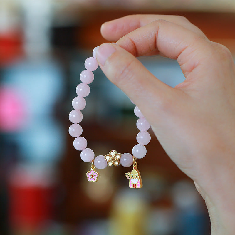 粉晶桃花月老手链串珠女天然水晶高级感文玩佛珠