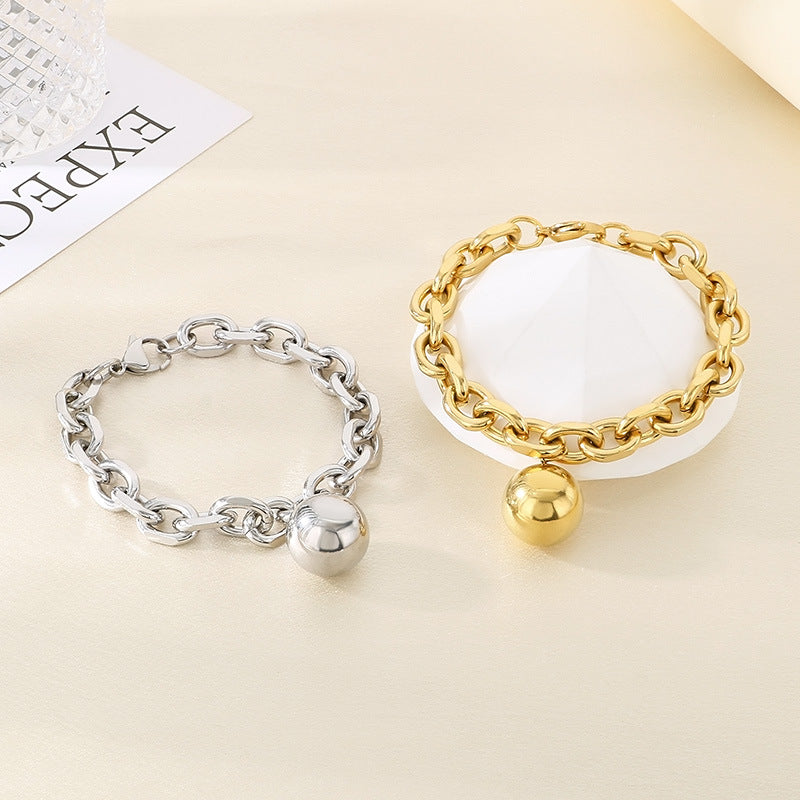 Cross-border foreign trade fashion jewelry, stainless steel chain bracelet ins niche design personalized bracelet women's jewelry