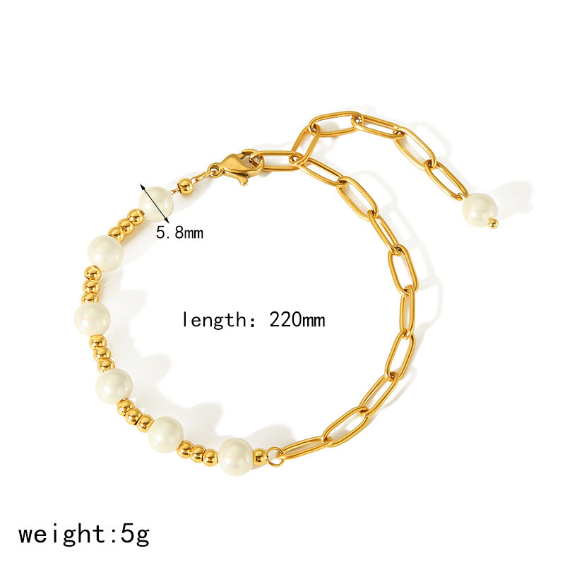 European and American cross-border stainless steel bracelet 18k gold Internet celebrity style women's senior sense does not fade exquisite bracelet wholesale