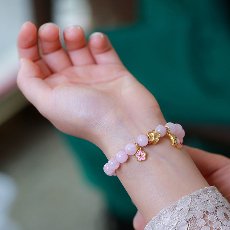 粉晶桃花月老手链串珠女天然水晶高级感文玩佛珠