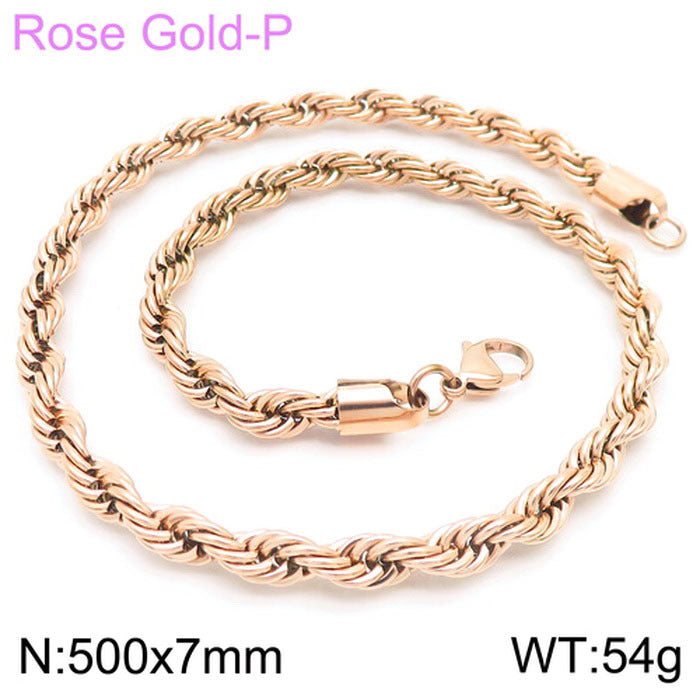 Stainless Steel Rope Chain Necklace