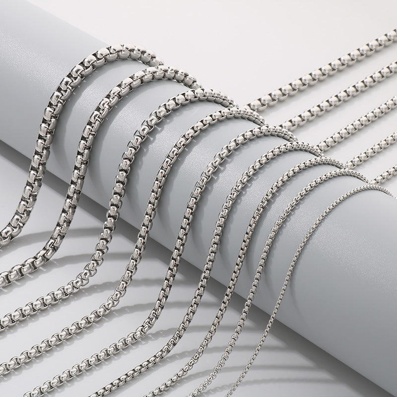 Classic Stainless Steel Pearl Chain Necklace Unisex Multi-Size Necklace Jewelry Pendant with Chain Spot Wholesale