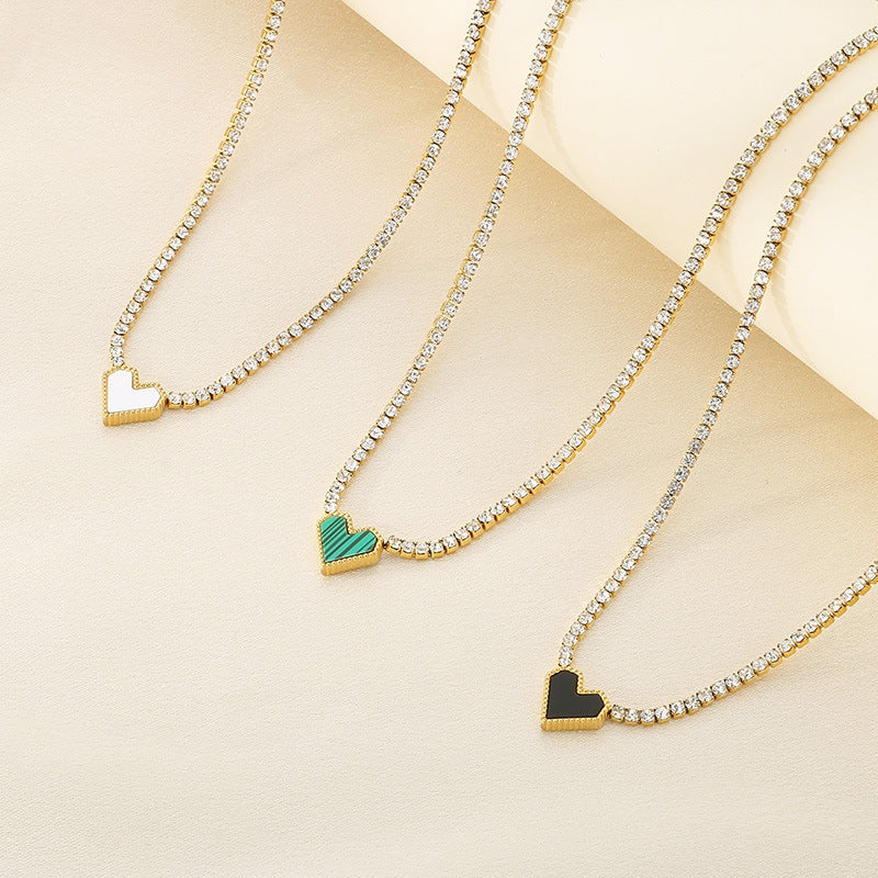 Cross-border stainless steel love bracelet necklace fashion titanium steel jewelry set versatile temperament high-end jewelry spot batch