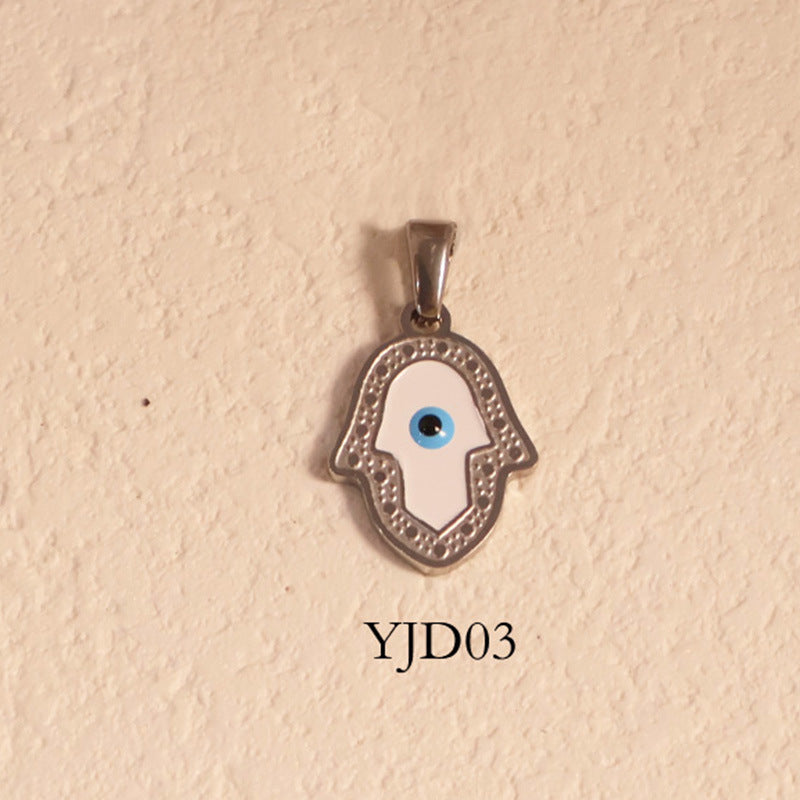 European and American blue eyes devil eye pendant necklace ethnic style vacation clavicle chain plated 24k gold vintage accessories for women