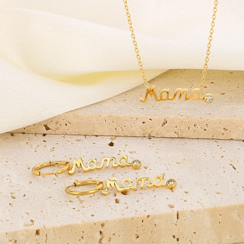 Minimal “Mama” Name Jewelry Set
