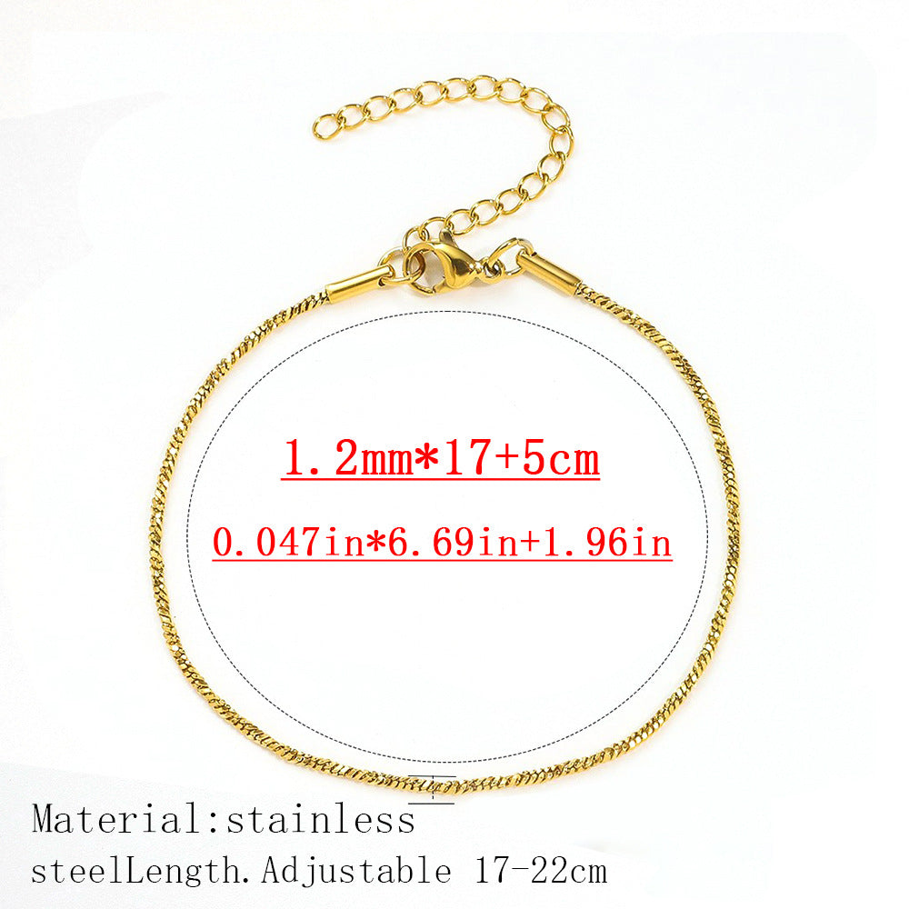 Cross-border women's fashion titanium steel bracelet European and American hot sale plated 18K real gold fashion versatile jewelry stainless steel bracelet