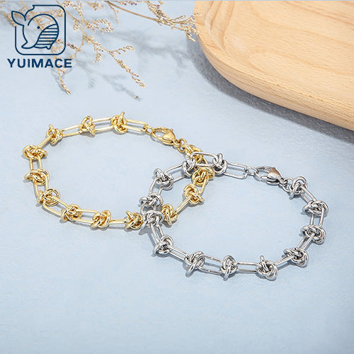 Fresh personality creative back-shaped knotted chain buckle bracelet ins versatile fashion new niche high-end jewelry