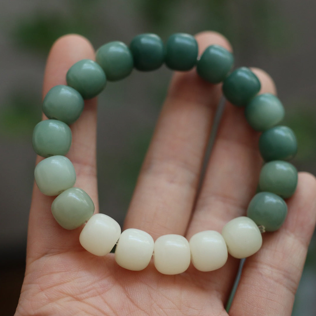 海南白玉菩提单圈8*10mm手链 情侣款佛珠手串手饰品