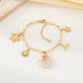 Gold Coastal Charm Link Bracelet