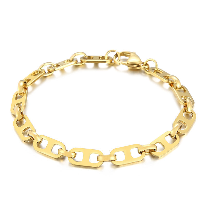 Gold & Silver Oval Link Bracelet