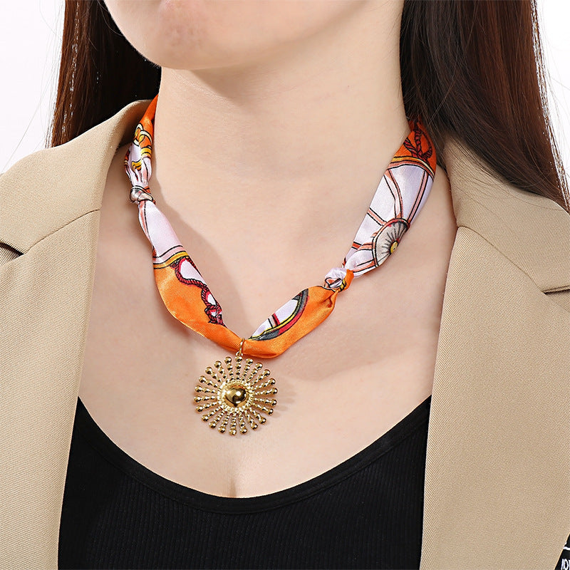 Silk Scarf Charm Necklace