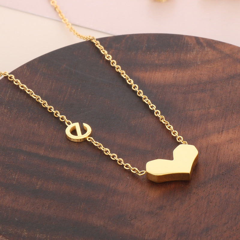 Minimal Heart Chain Necklace – Symbol Accent