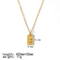 Cross-border new product French retro design 18K gold-plated stainless steel square brand sun pendant fashion temperament necklace women