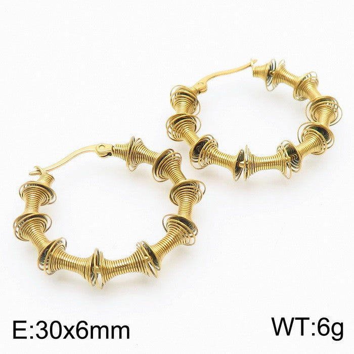 Bamboo Textured Hoop Earrings