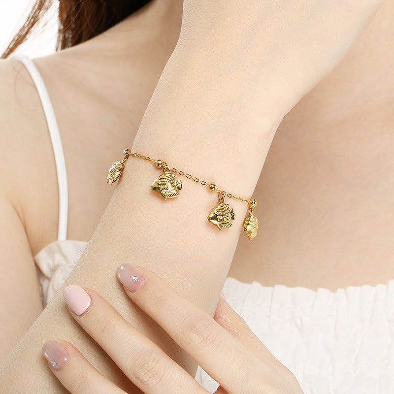Gold Ocean Charm Bracelet