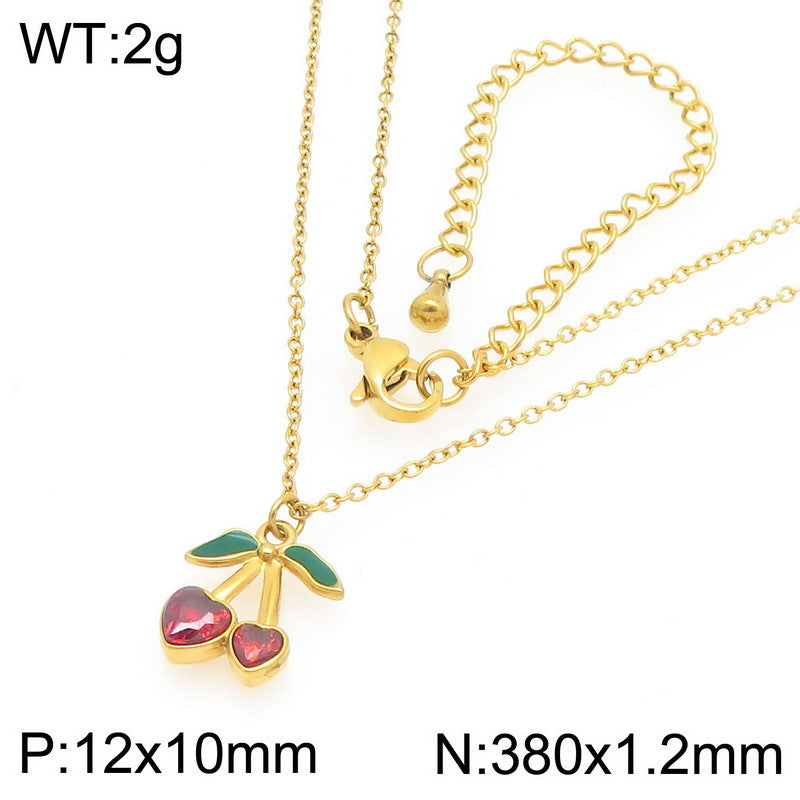 Minimal Cherry Pendant Necklace