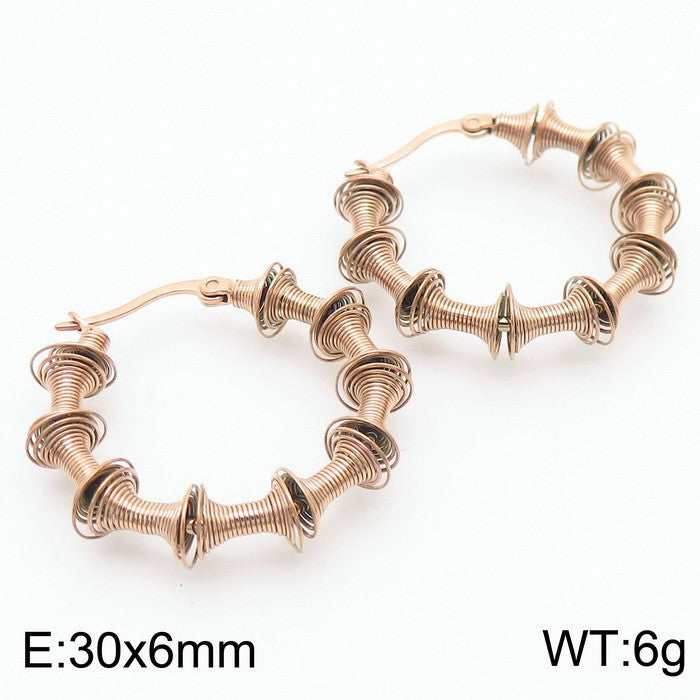 Bamboo Textured Hoop Earrings
