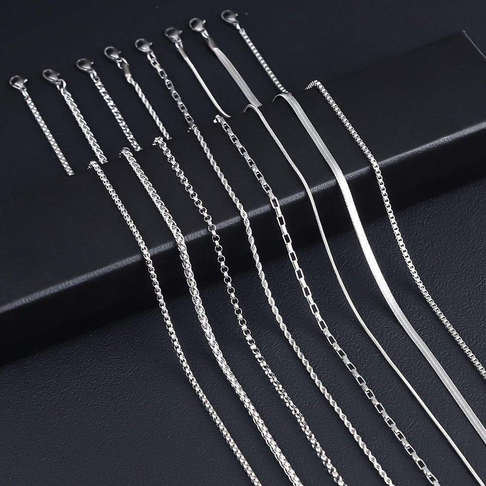 Cross-border men's stainless steel necklace, hot-selling women's collarbone chain chain in Europe and America, versatile high-end titanium steel necklace