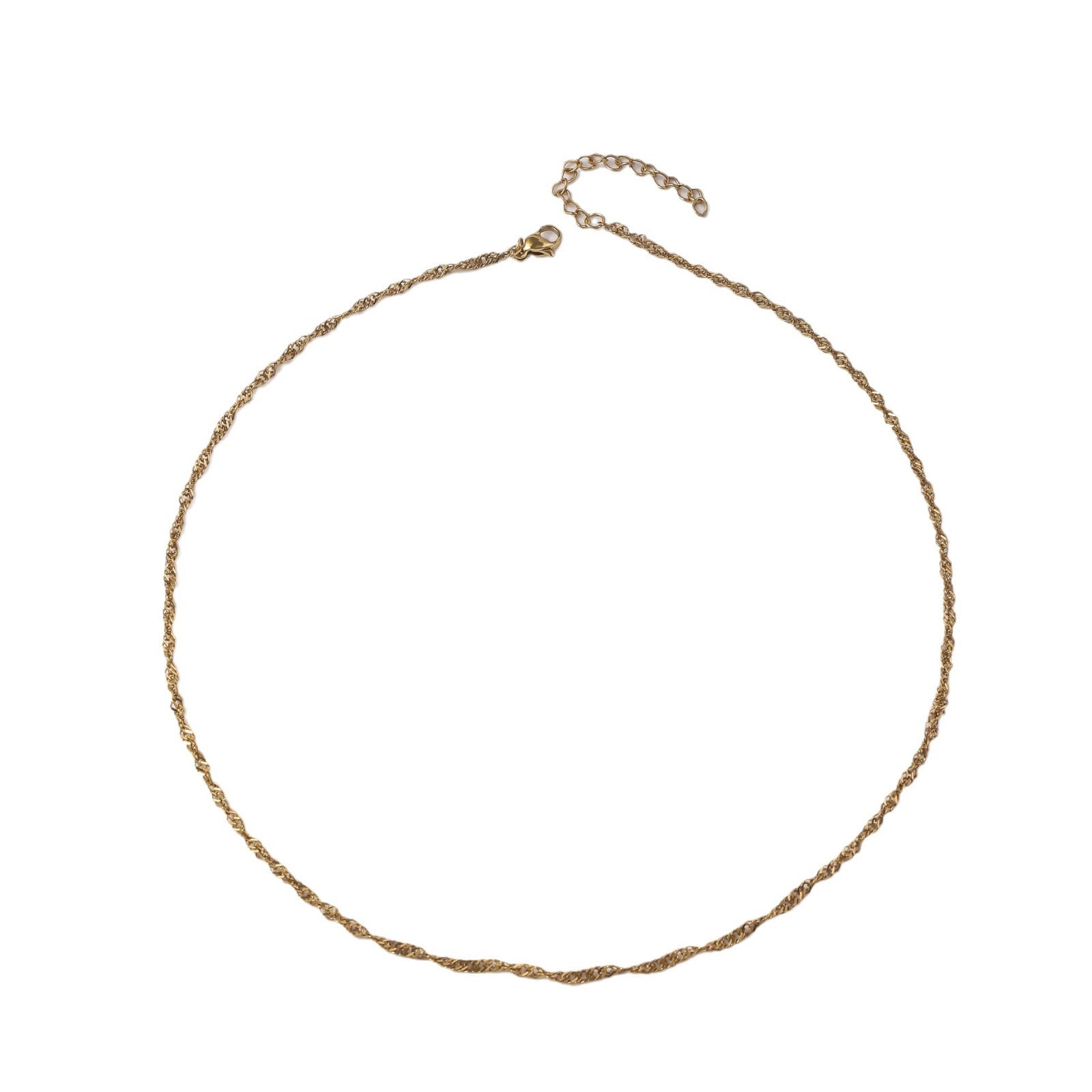 Europe and the United States hot-selling stainless steel water wave chain 18K gold vacuum electroplating clavicle chain women's titanium steel DIY necklace jewelry wholesale