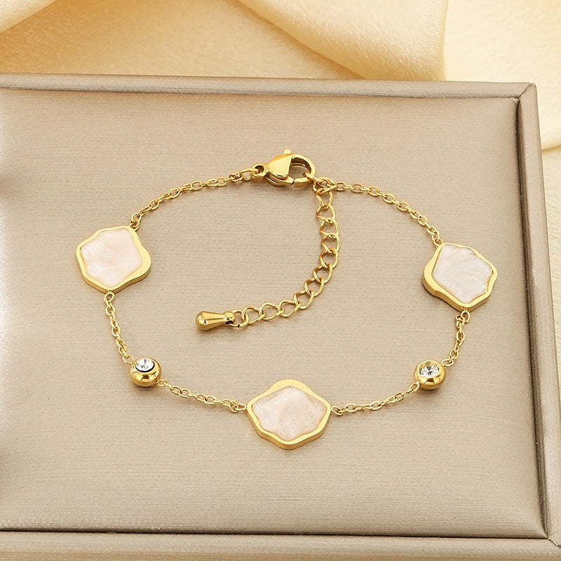 Cross-border jewelry ocean wind turquoise turtle titanium steel light luxury chain bracelet high-end starfish small pendant jewelry