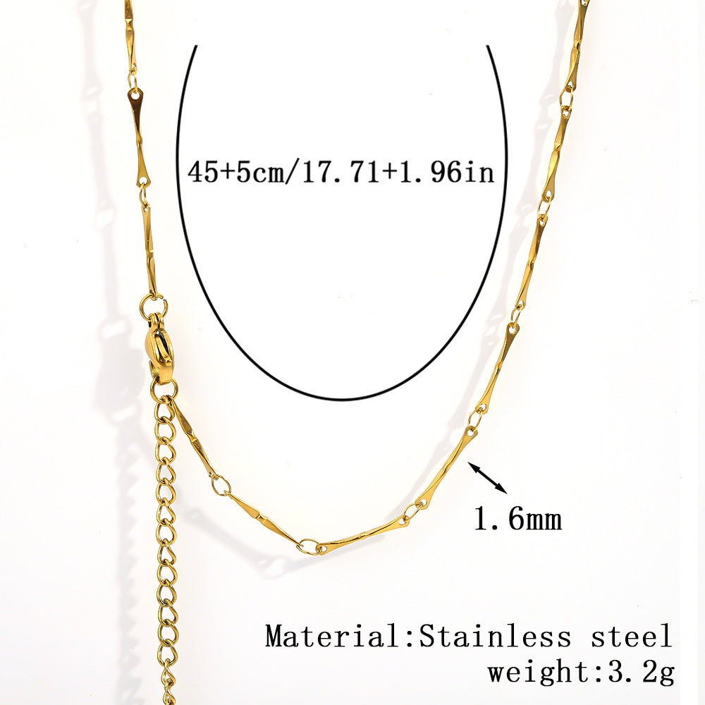 Cross-border women's stainless steel necklace, 18K real gold snake bone chain plain chain fashion collarbone chain versatile titanium steel necklace