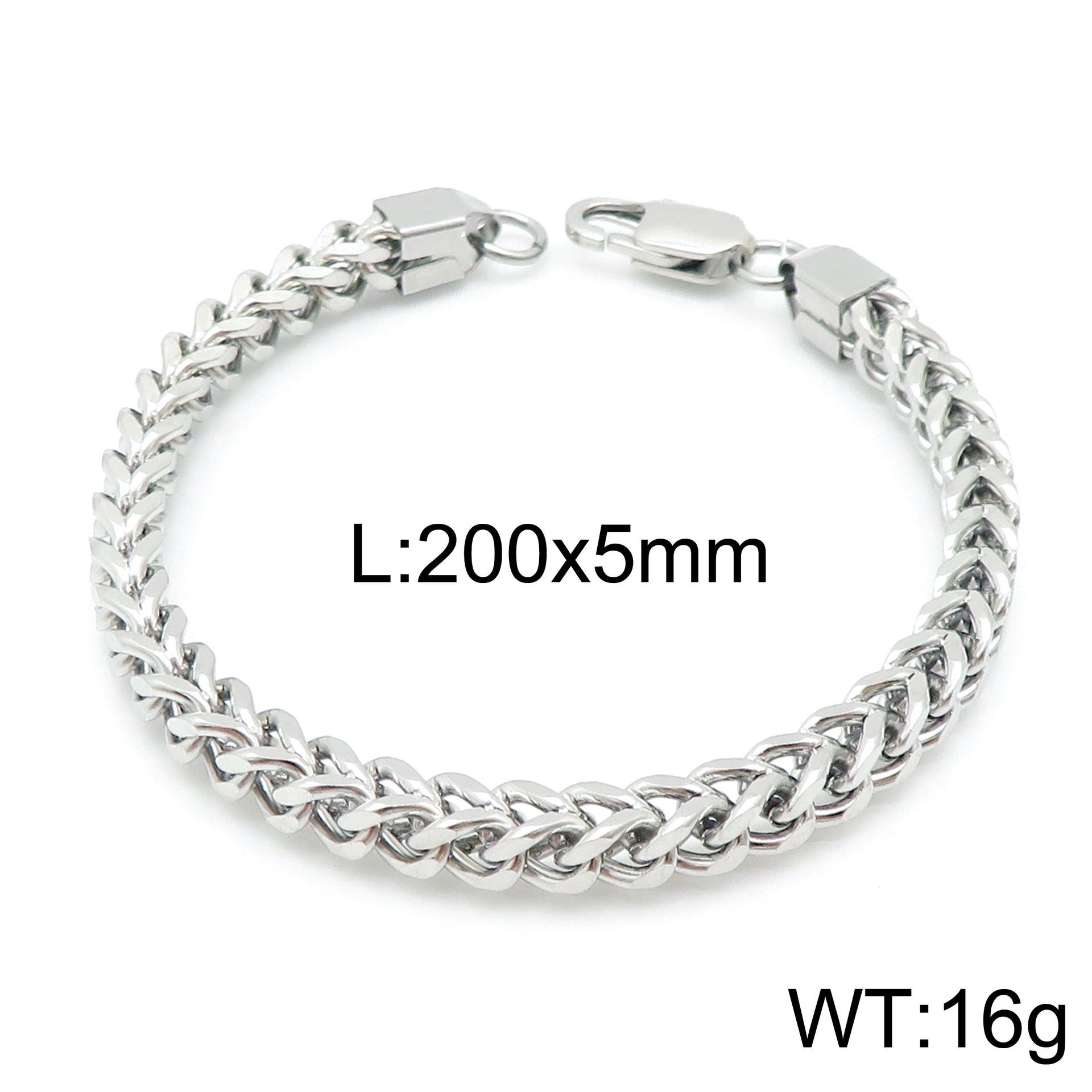 Simple forward and reverse chains, men's and women's Cuban chains, titanium steel bracelets, square stainless steel keel chains, domineering personalized welding head chains