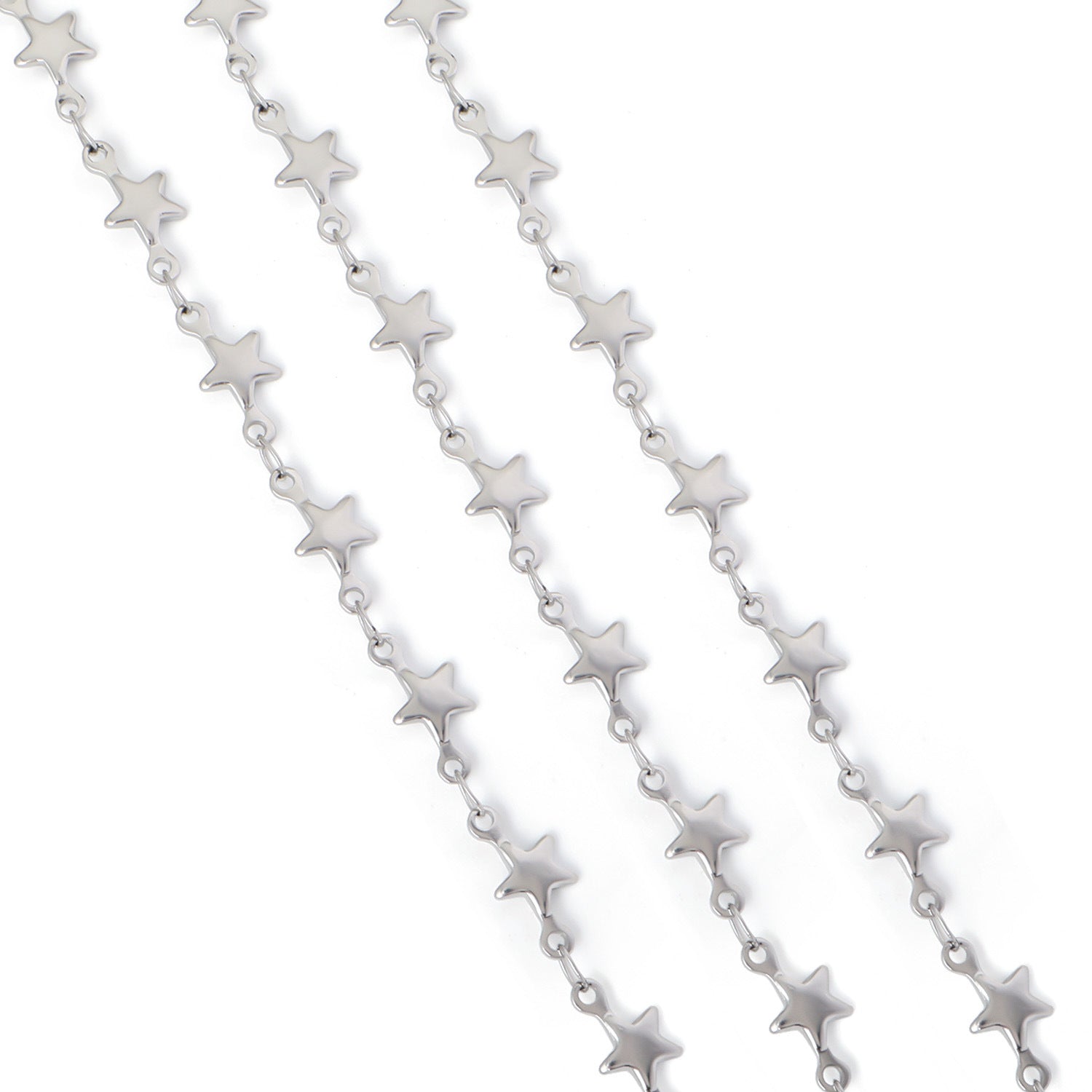 European and American cross-border stainless steel vacuum electroplating gold peach heart dolphin five-pointed star necklace handmade chain jewelry accessories wholesale