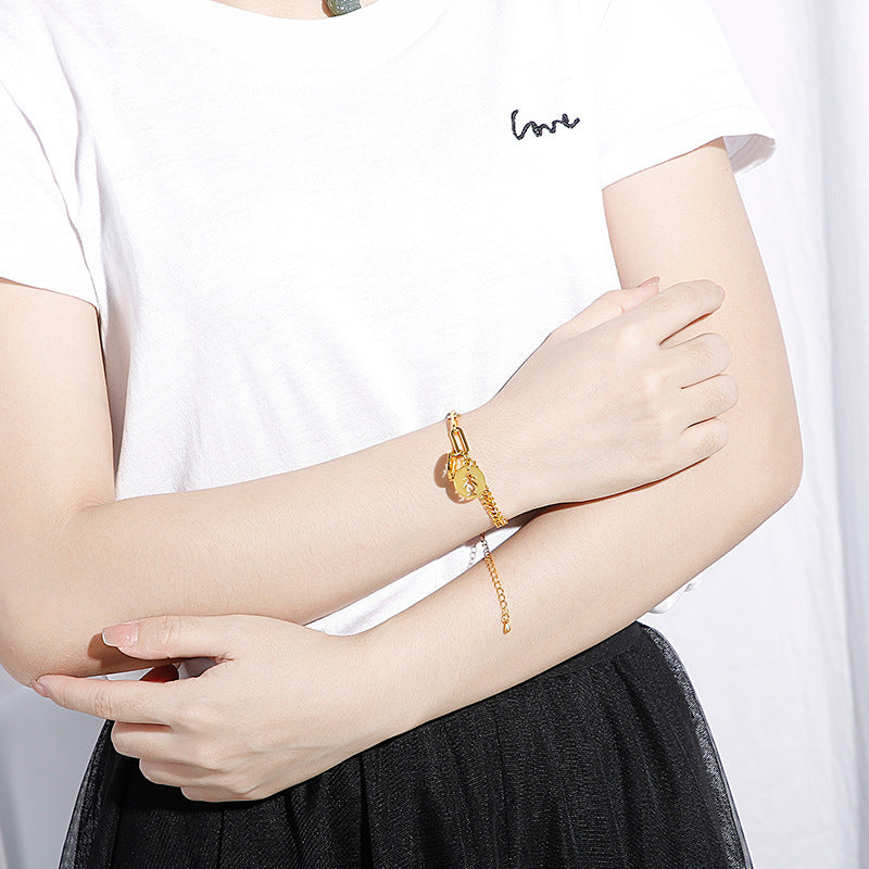 Boy & Girl Silhouette Layered Bracelet
