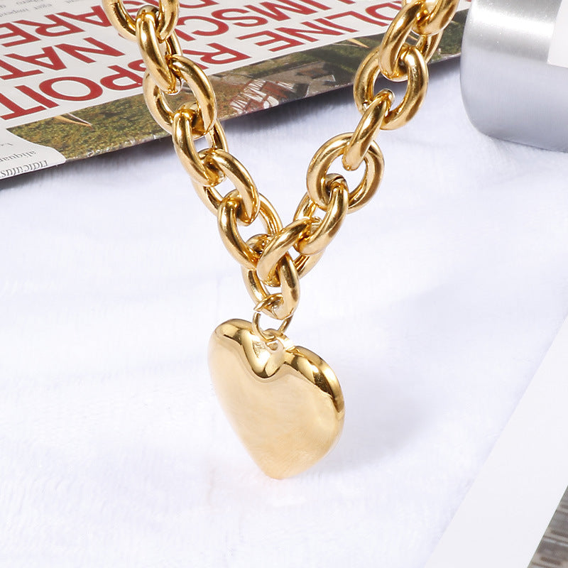Chunky Heart Chain Necklace