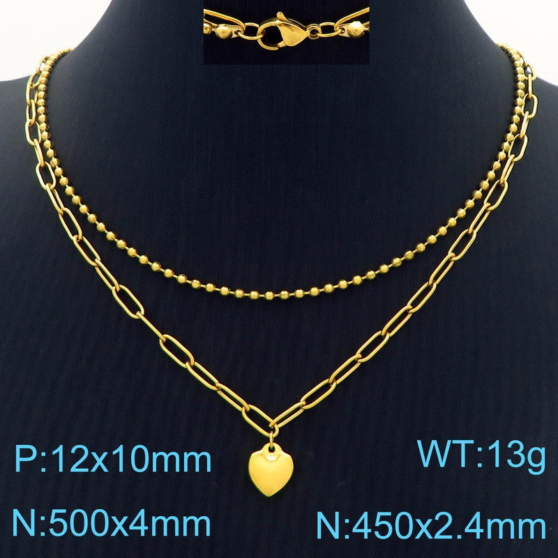 Multi-Chain Heart Pendant Necklace Collection