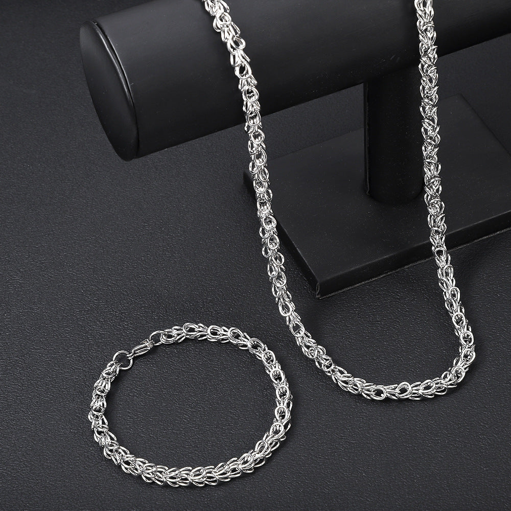 Cross-border hot-selling stainless steel keel chain necklace, trendy men's hip-hop Cuban chain non-fading titanium steel necklace