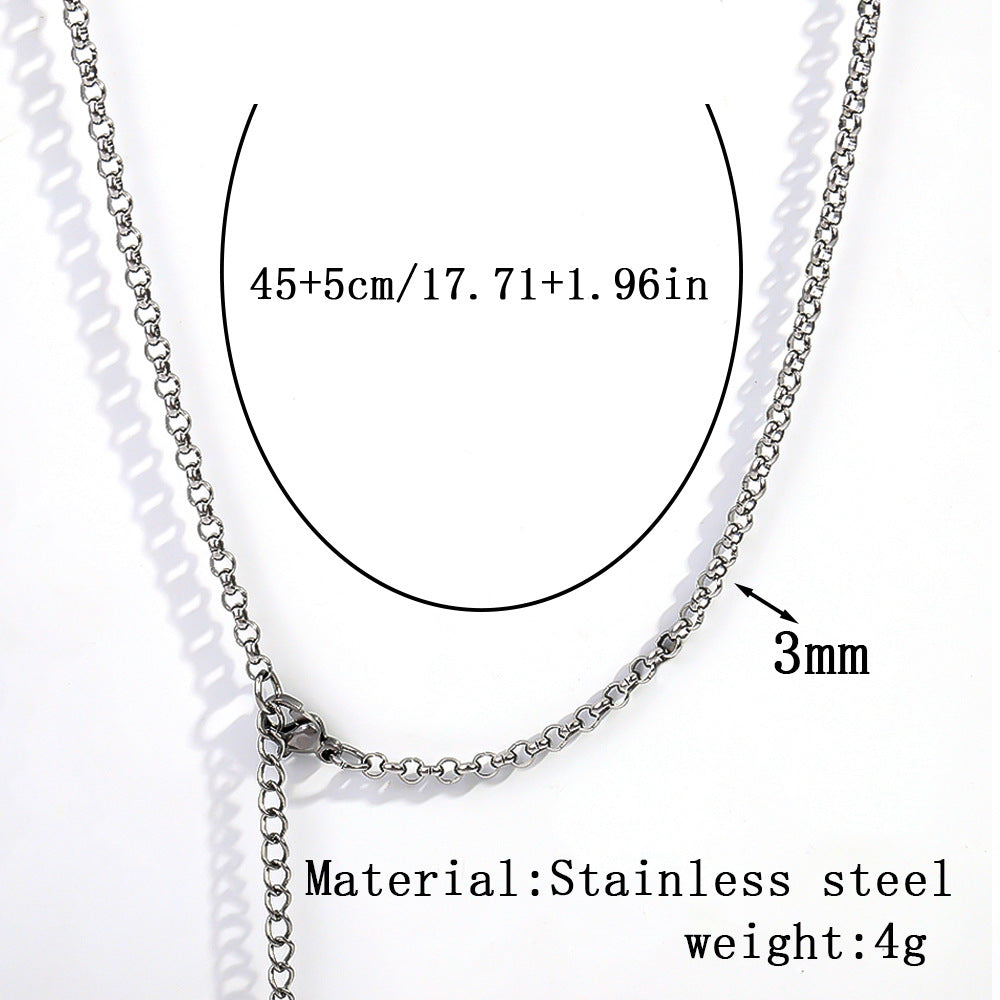 Cross-border women's stainless steel necklace, 18K real gold snake bone chain plain chain fashion collarbone chain versatile titanium steel necklace