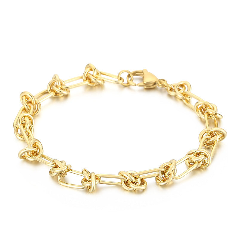 Fresh personality creative back-shaped knotted chain buckle bracelet ins versatile fashion new niche high-end jewelry
