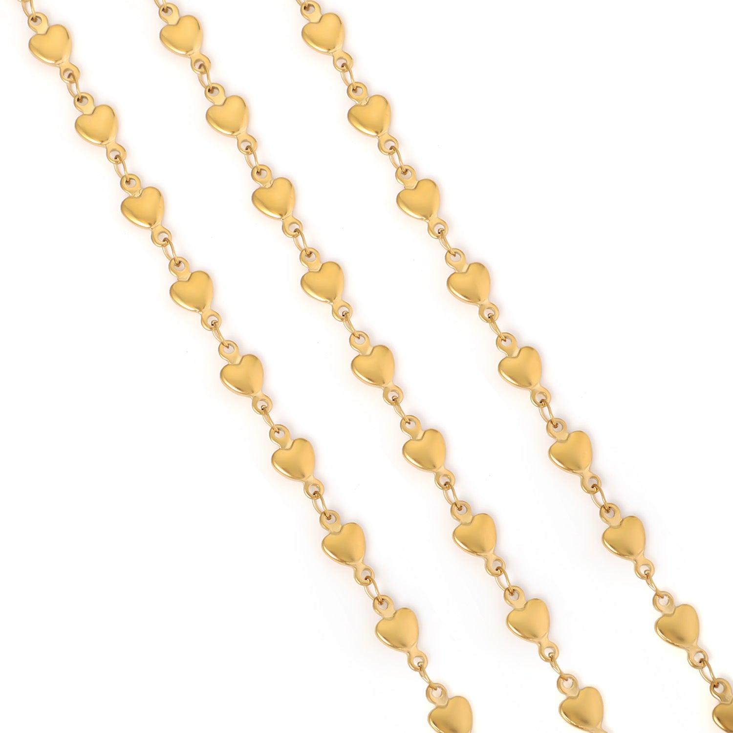 European and American cross-border stainless steel vacuum electroplating gold peach heart dolphin five-pointed star necklace handmade chain jewelry accessories wholesale